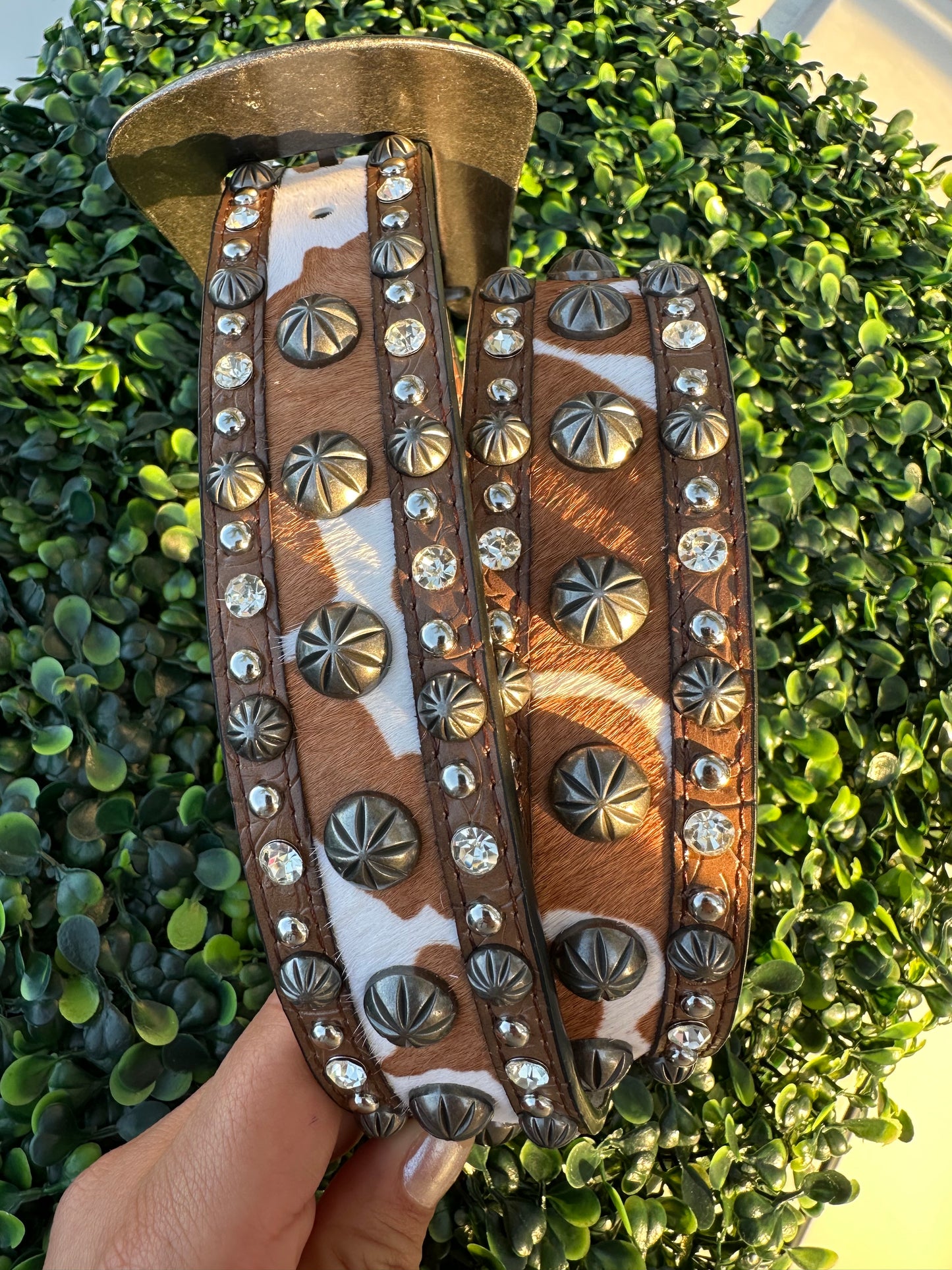 Women’s Hair-on-hide concho belt