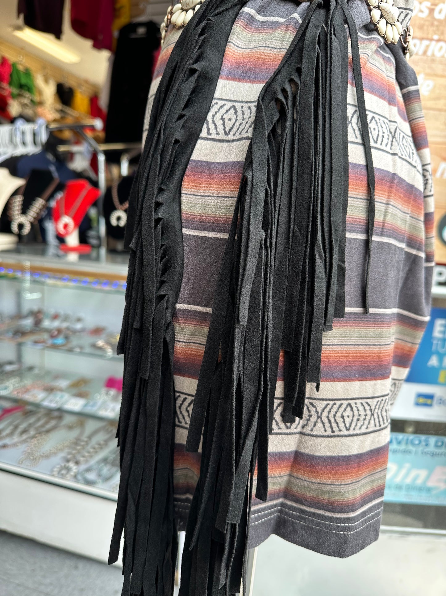 Suede Fringe skirt