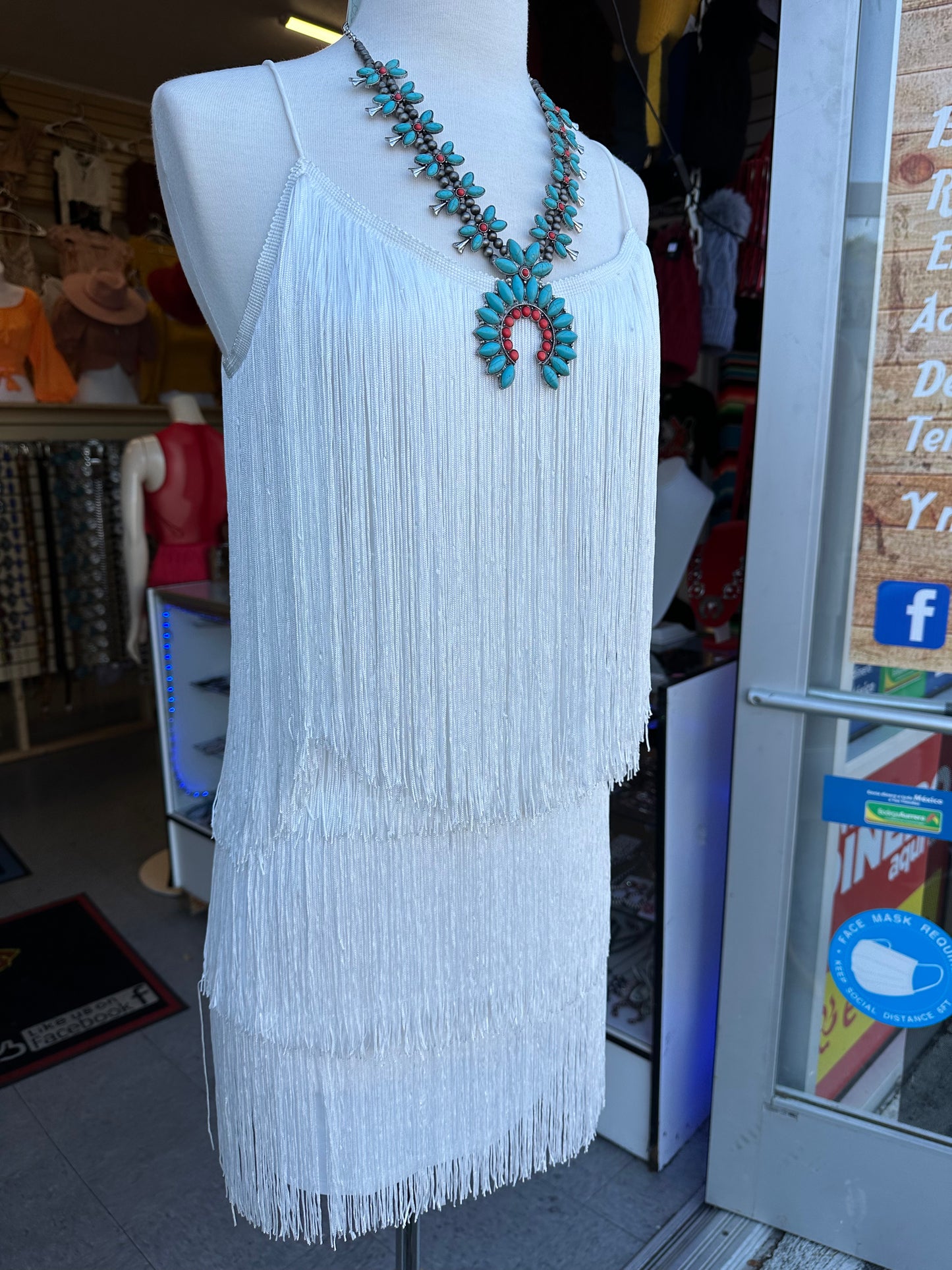 Ivory Fringe Dress