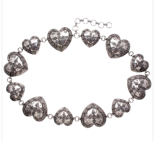 Western Style Heart Chain Belt