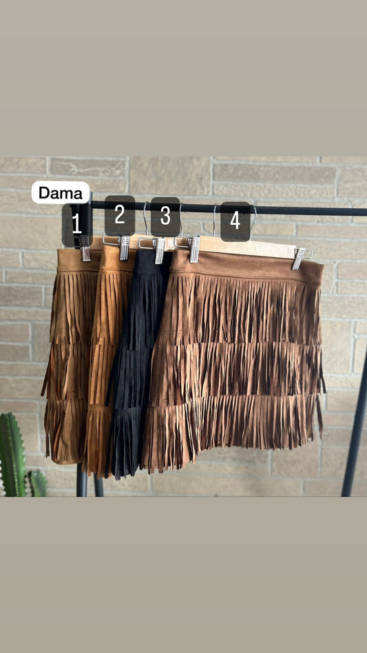 Vaquera Fringe skirt(4 colors available)