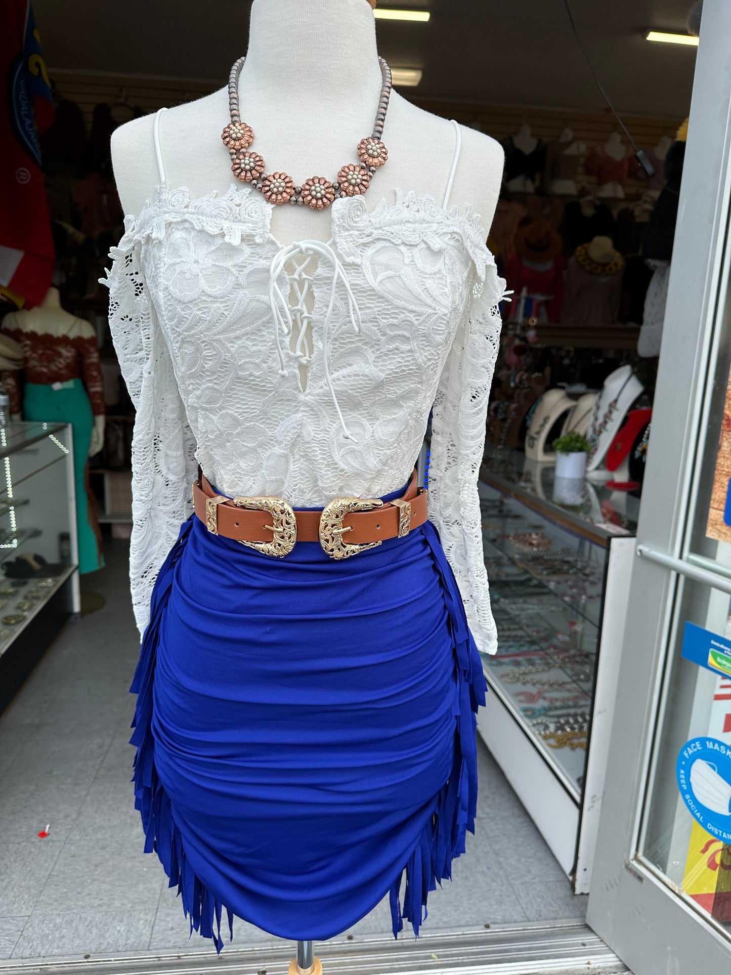 High waist fringe Bodycon skirt