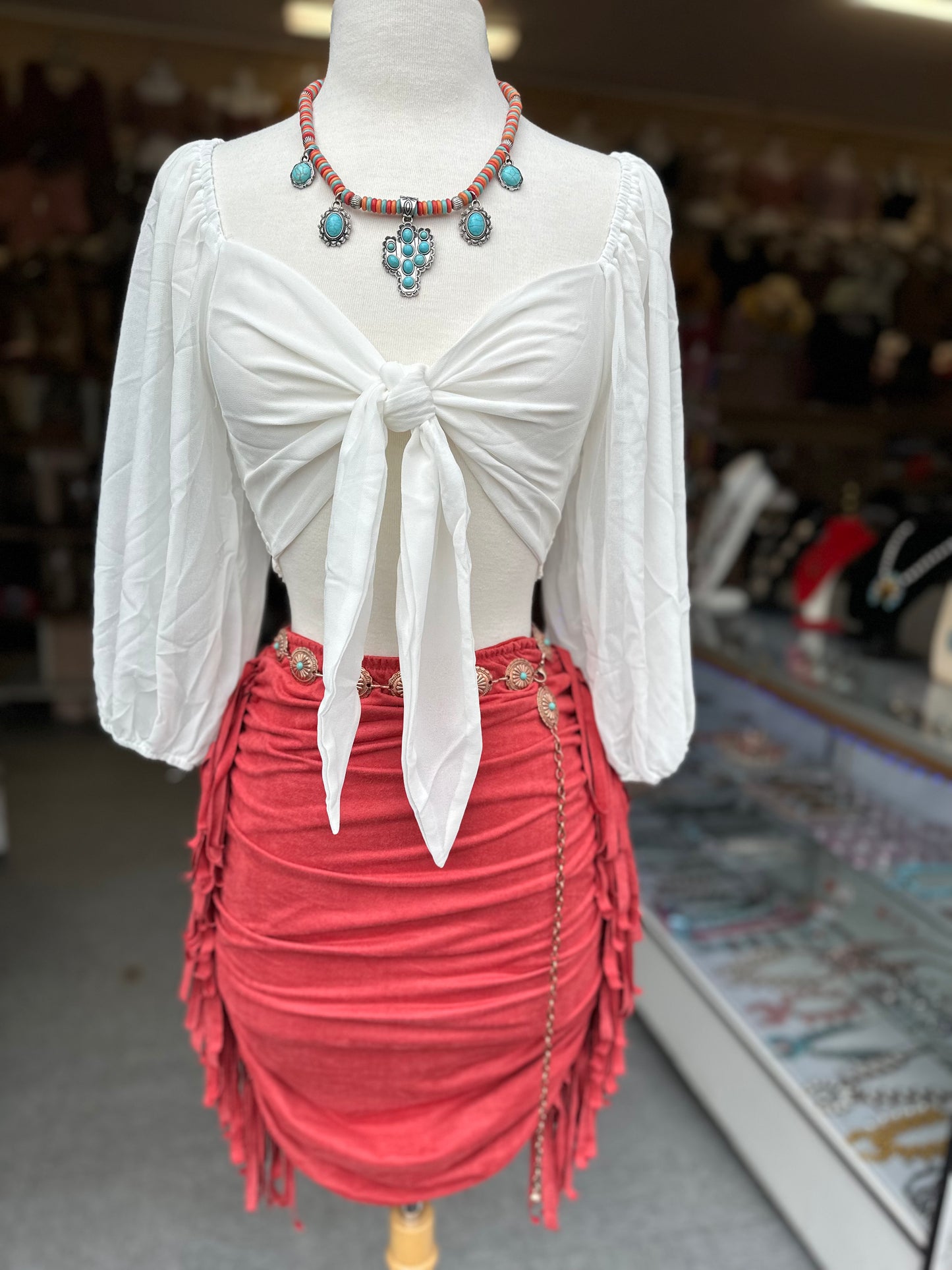 High waist fringe Bodycon skirt