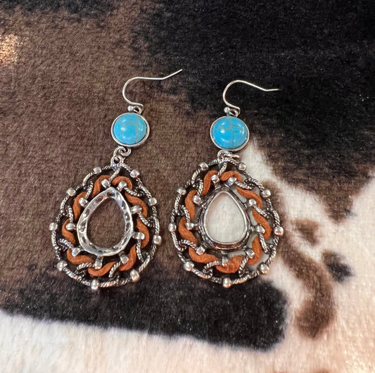 Brown T Earrings