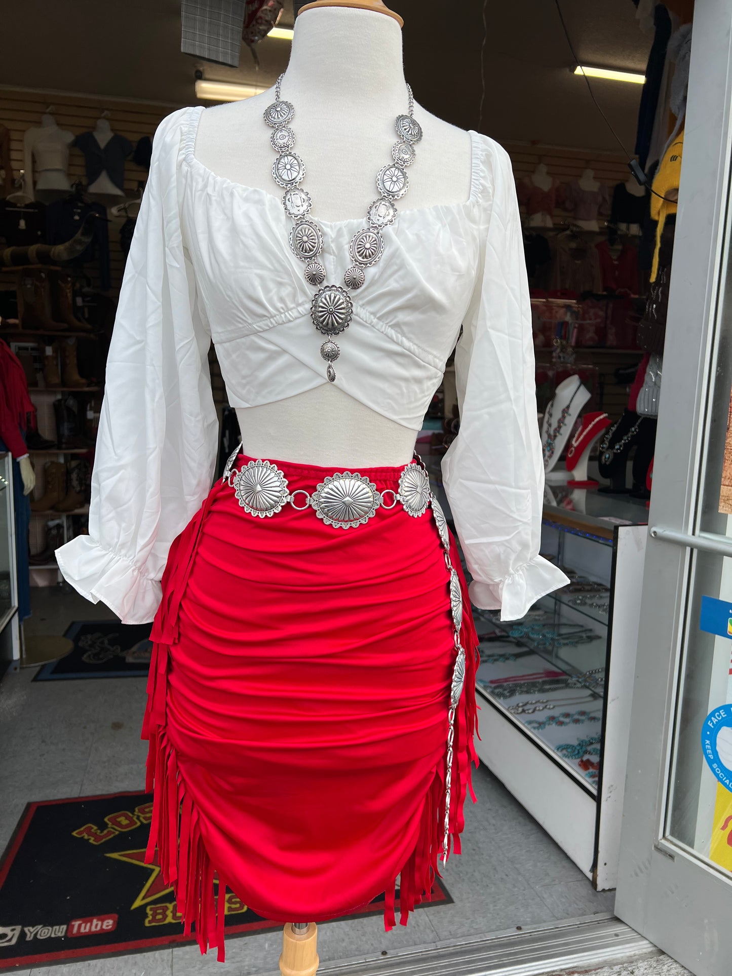 High waist fringe Bodycon skirt