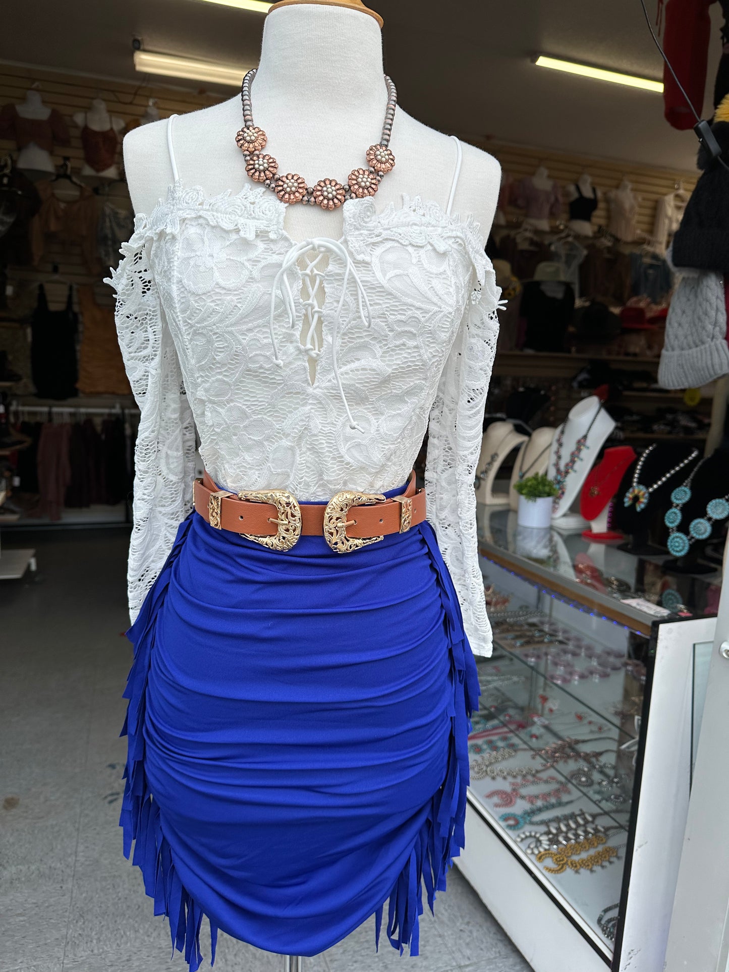 High waist fringe Bodycon skirt