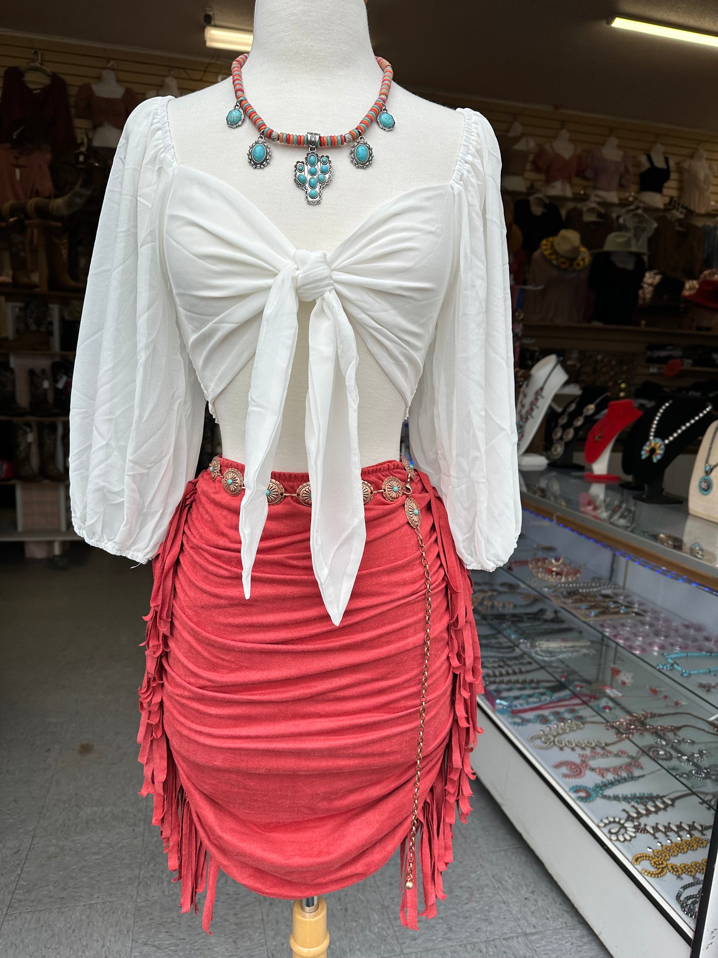 High waist fringe Bodycon skirt
