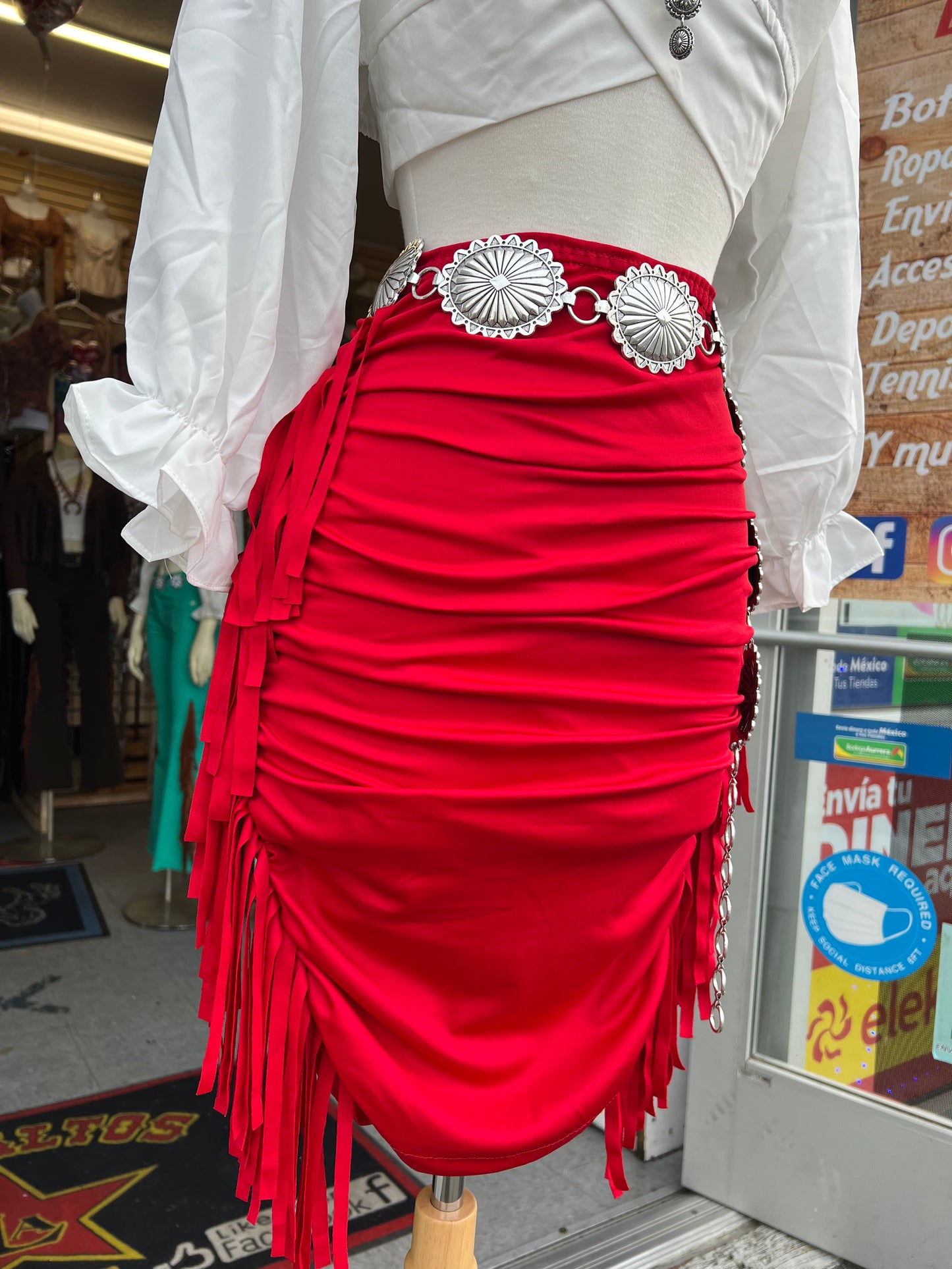 High waist fringe Bodycon skirt