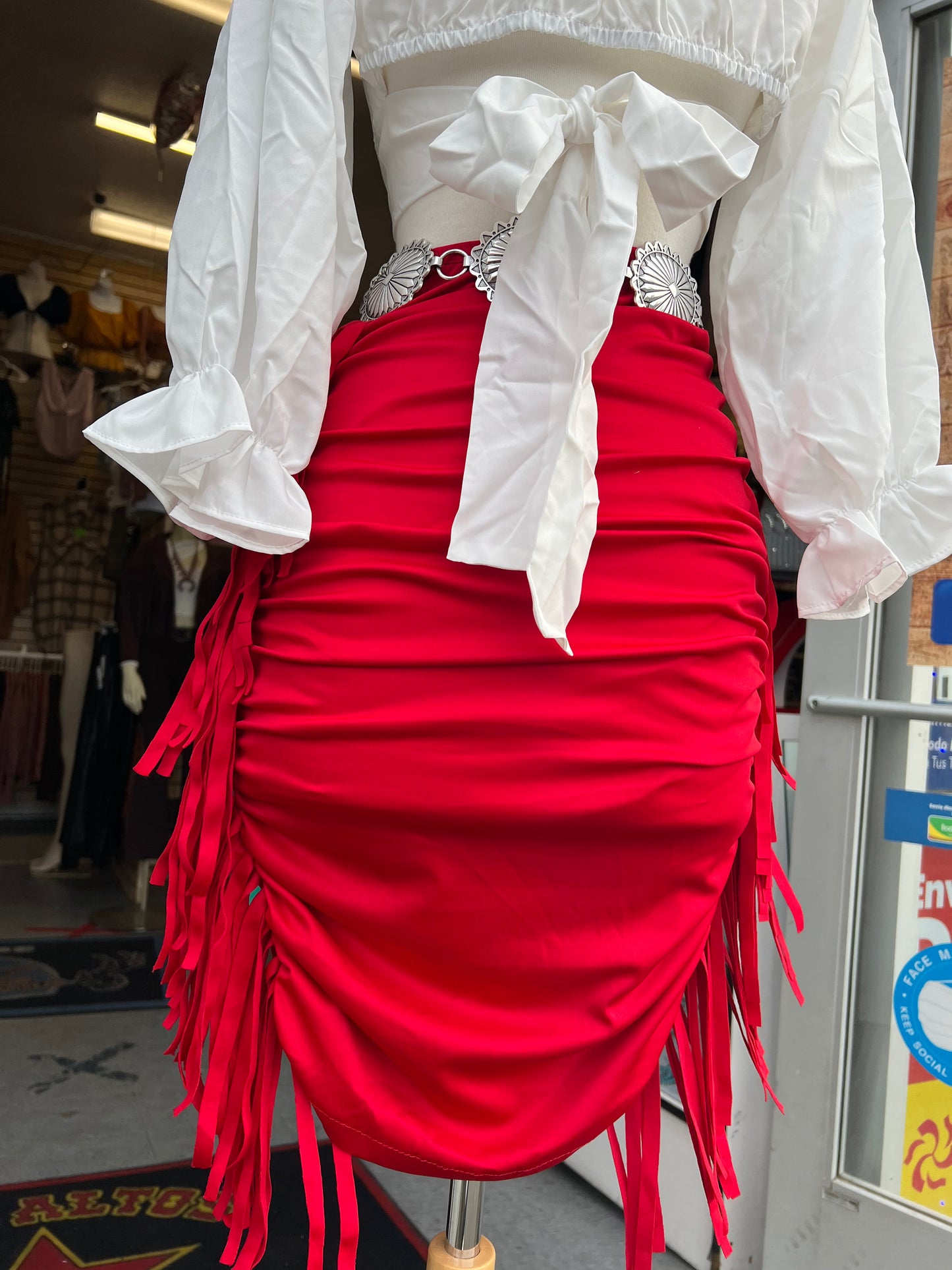 High waist fringe Bodycon skirt