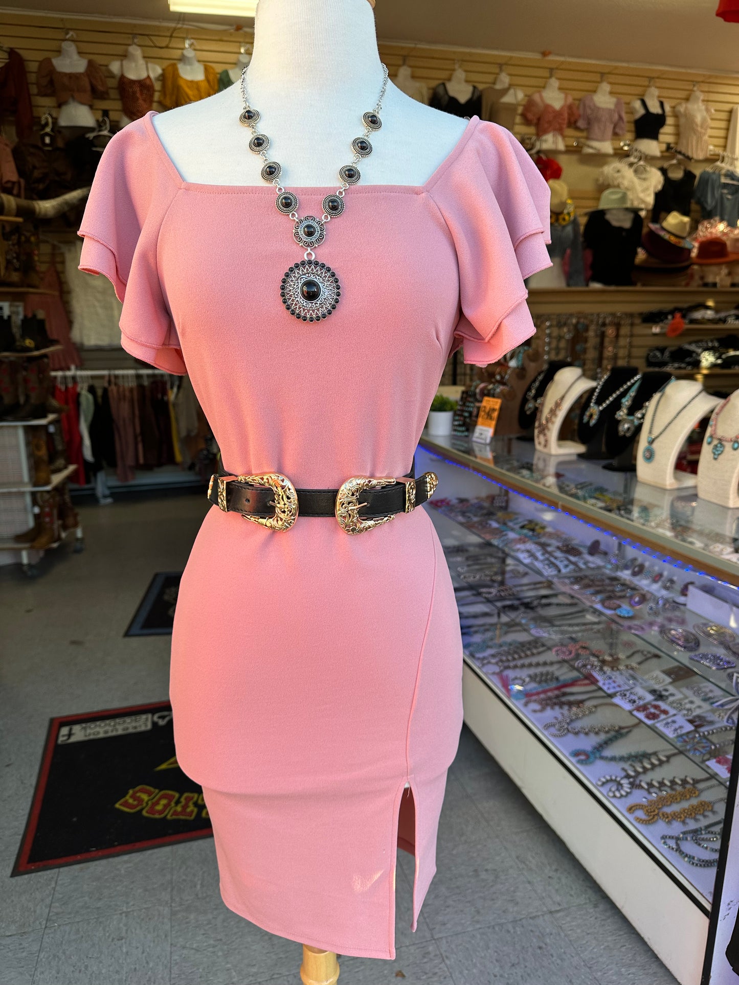 Sofia ruffle sleeve dress