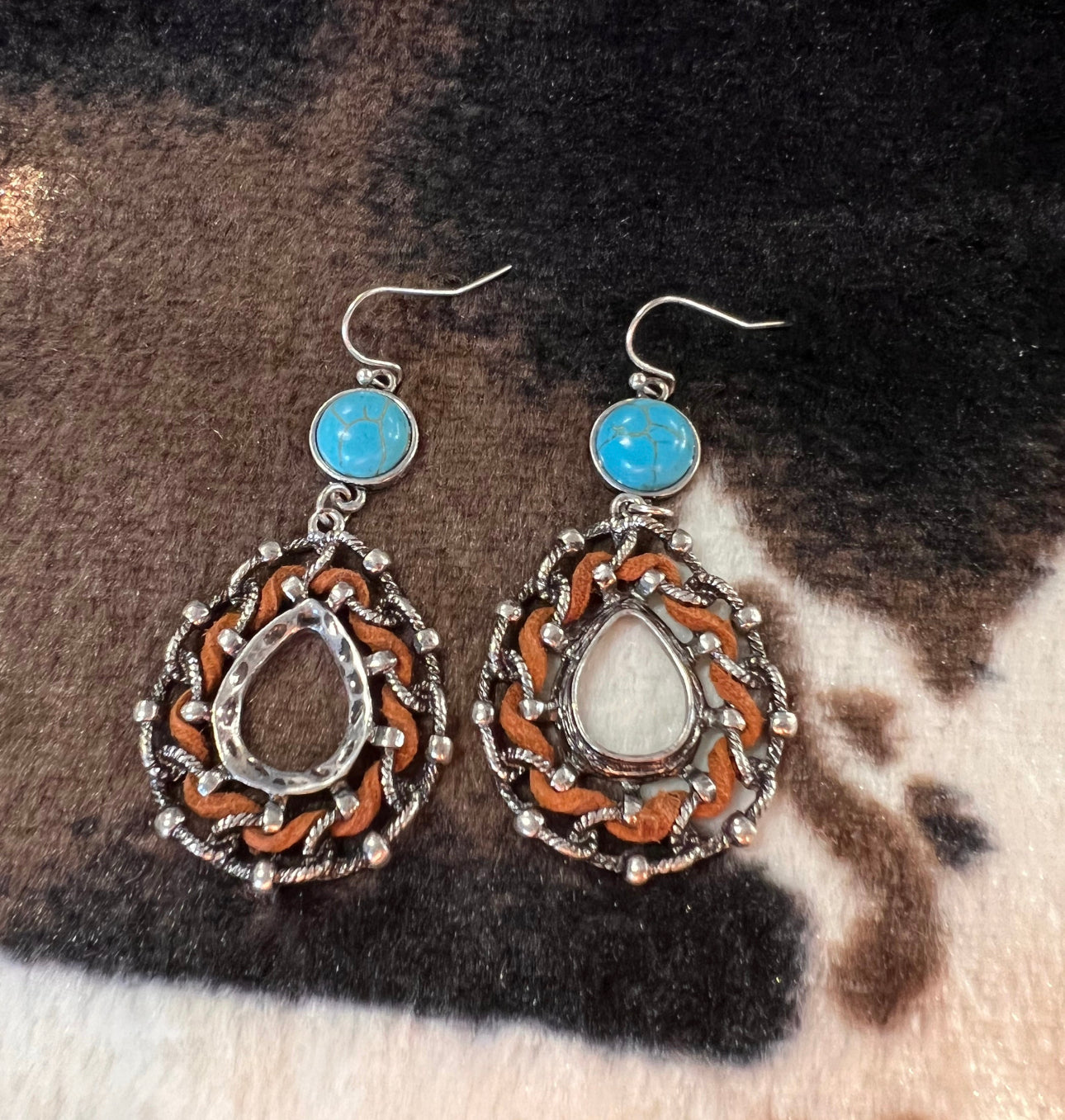 Brown T Earrings