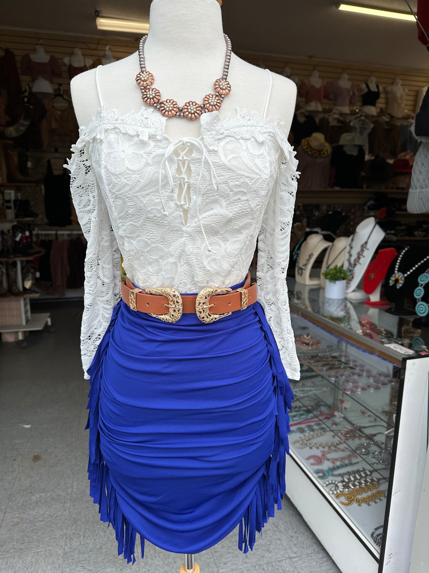 High waist fringe Bodycon skirt