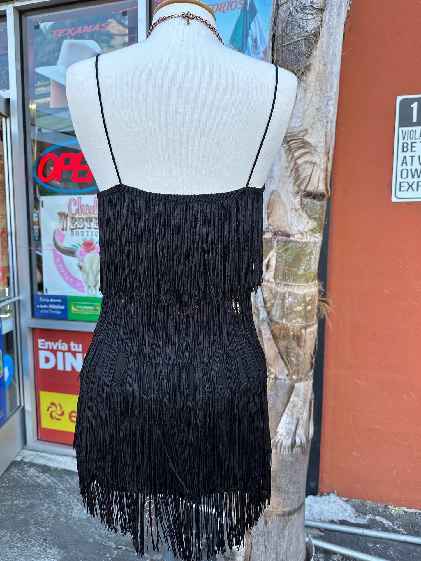 Black Fringe Romper