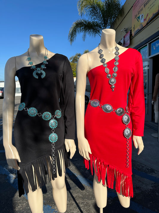 Red Fringe Dress