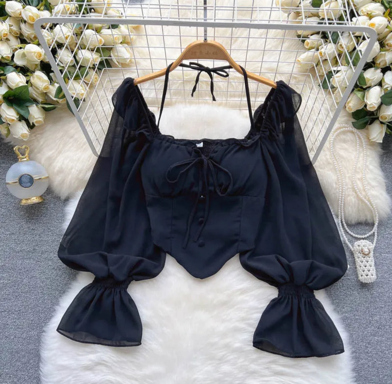 Off shoulder slim fit blouse (3 colors available)