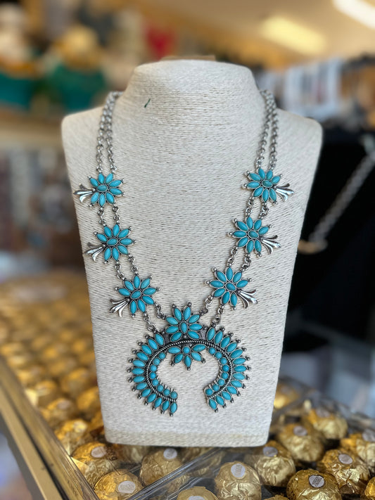 Turquoise Necklace and Earrings Set