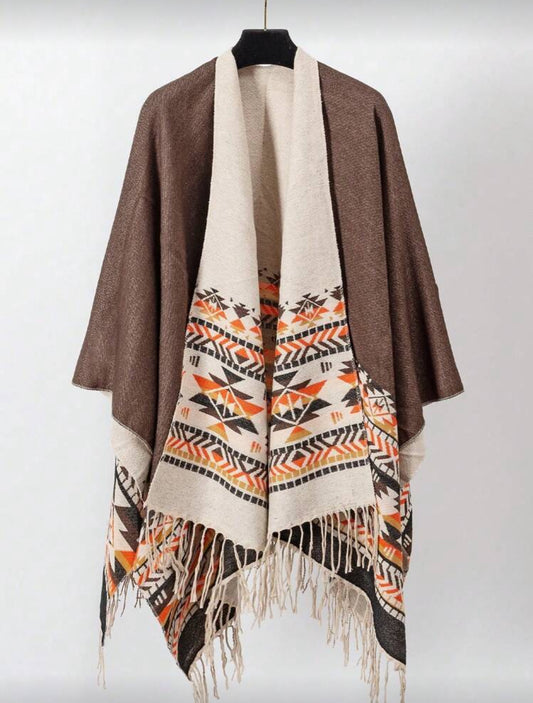 Brown Shawl (including random western belt )