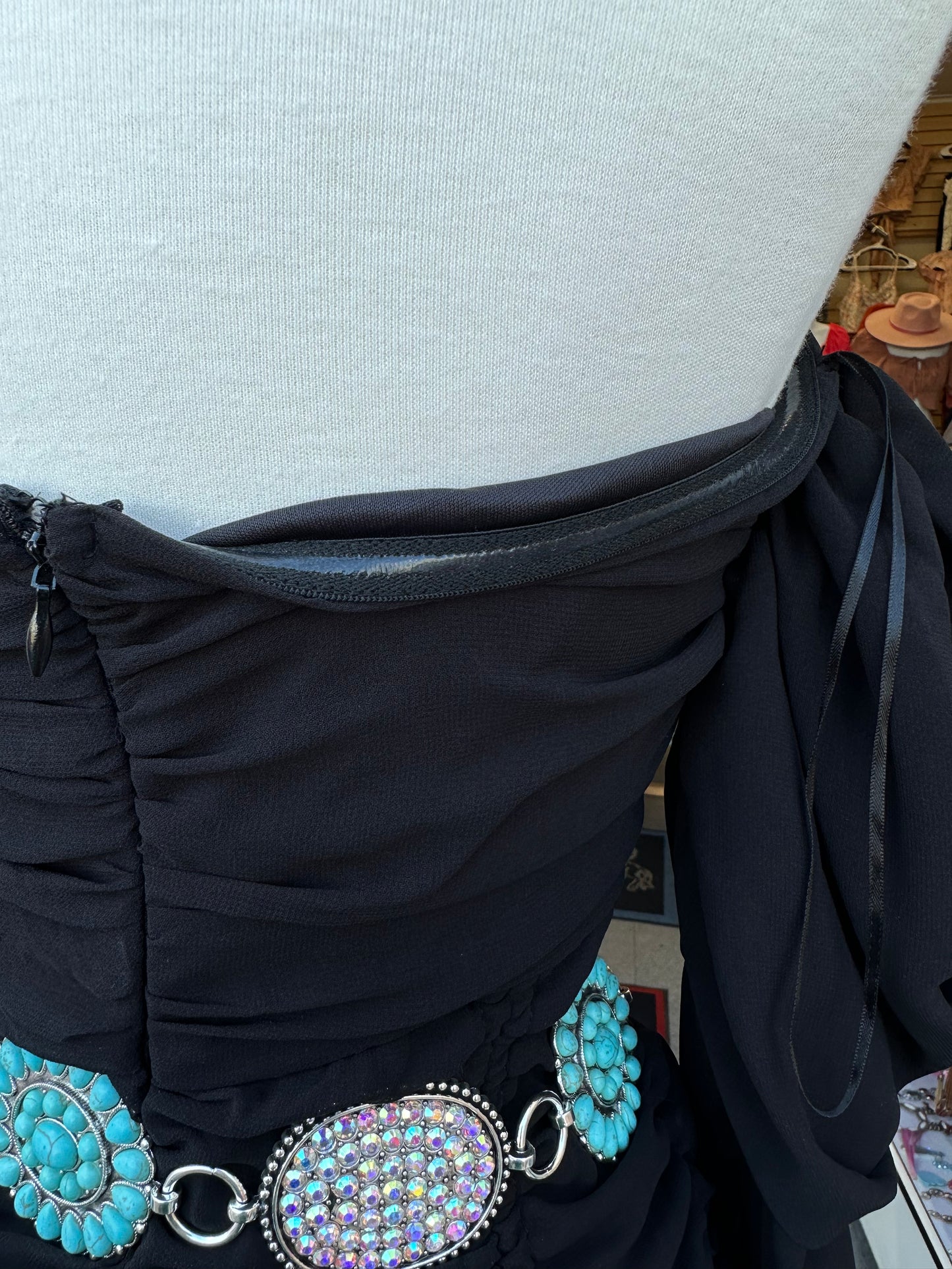 Off shoulder ruched Bodycon Dress Black Color