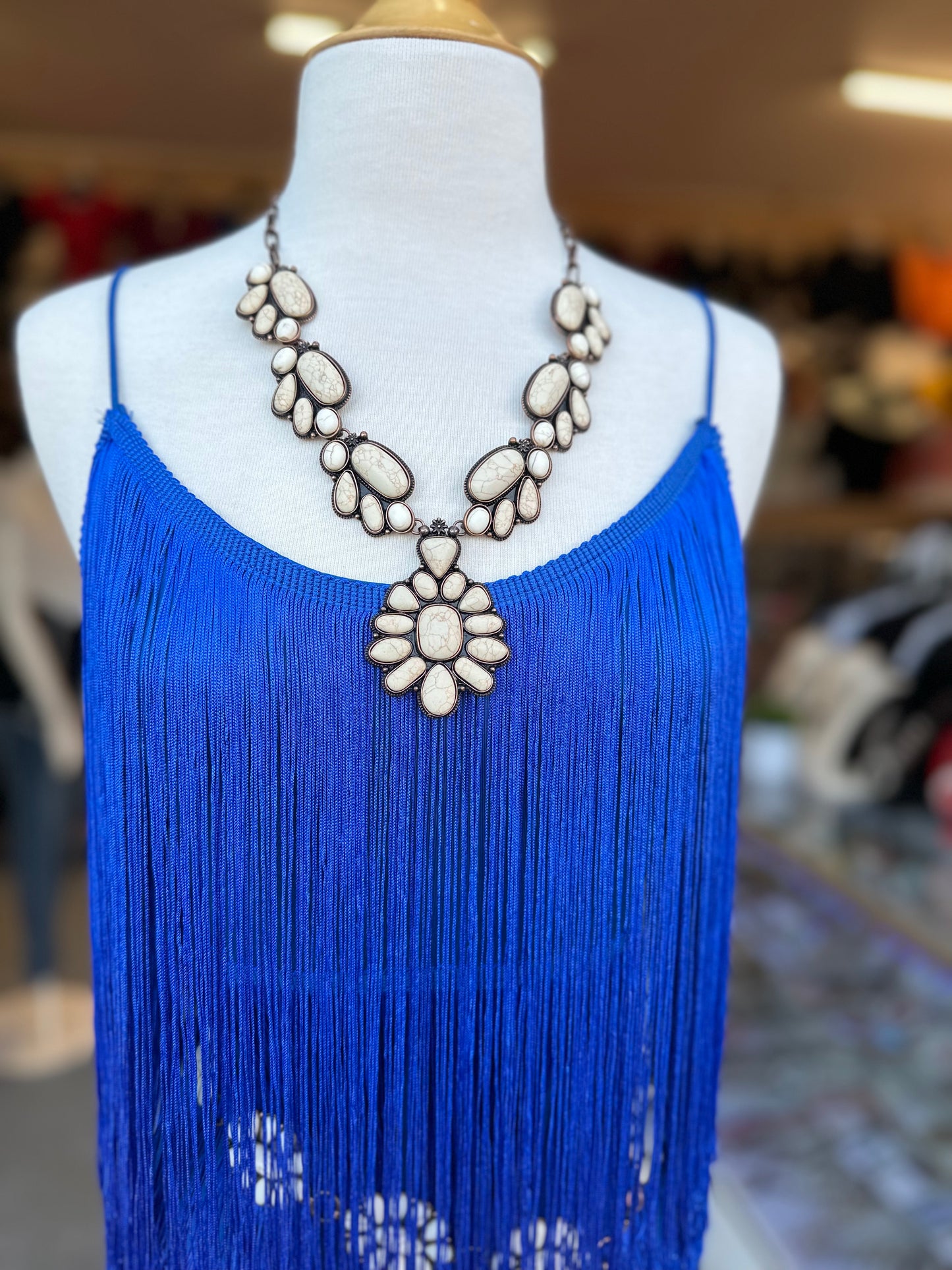 Royal blue fringe Dress