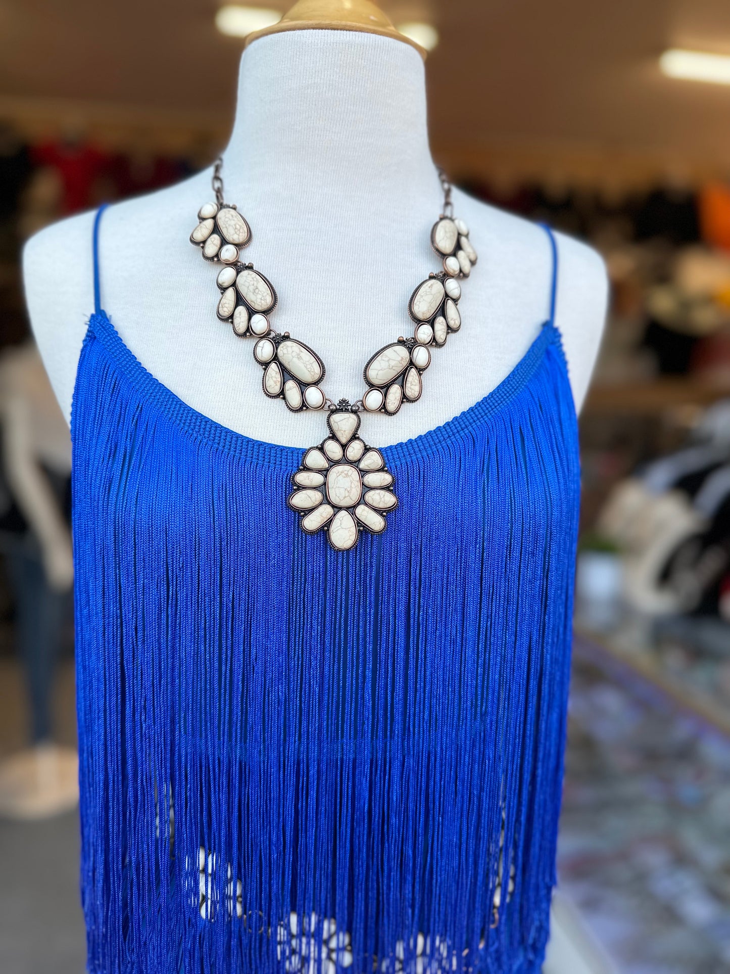 Royal blue fringe Dress