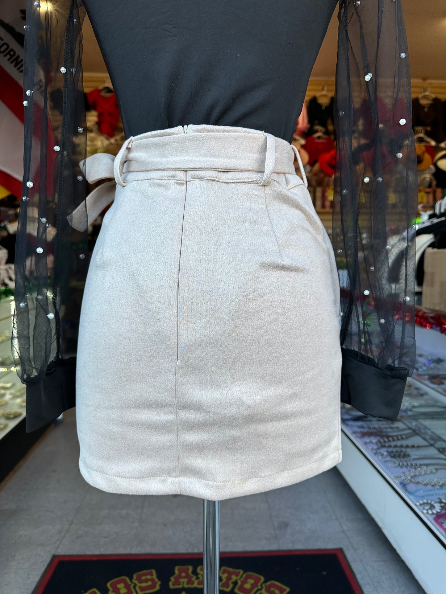 High waist suede skirt (2 colors available)