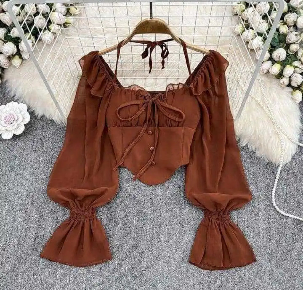 Off shoulder slim fit blouse (3 colors available)
