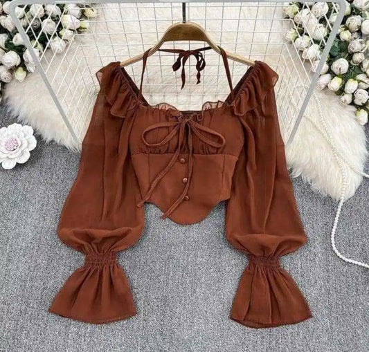 Off shoulder slim fit blouse (3 colors available)