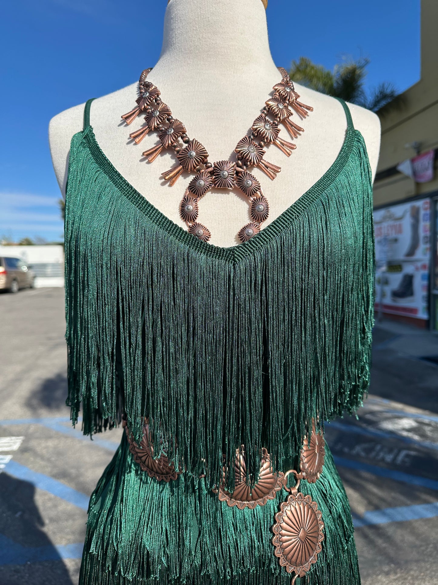 Green Fringe Dress