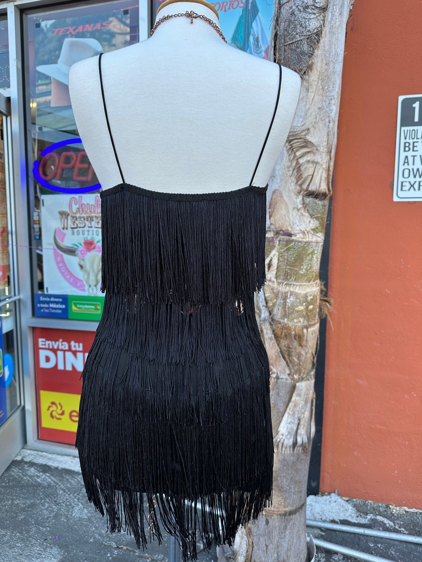 Black Fringe Romper