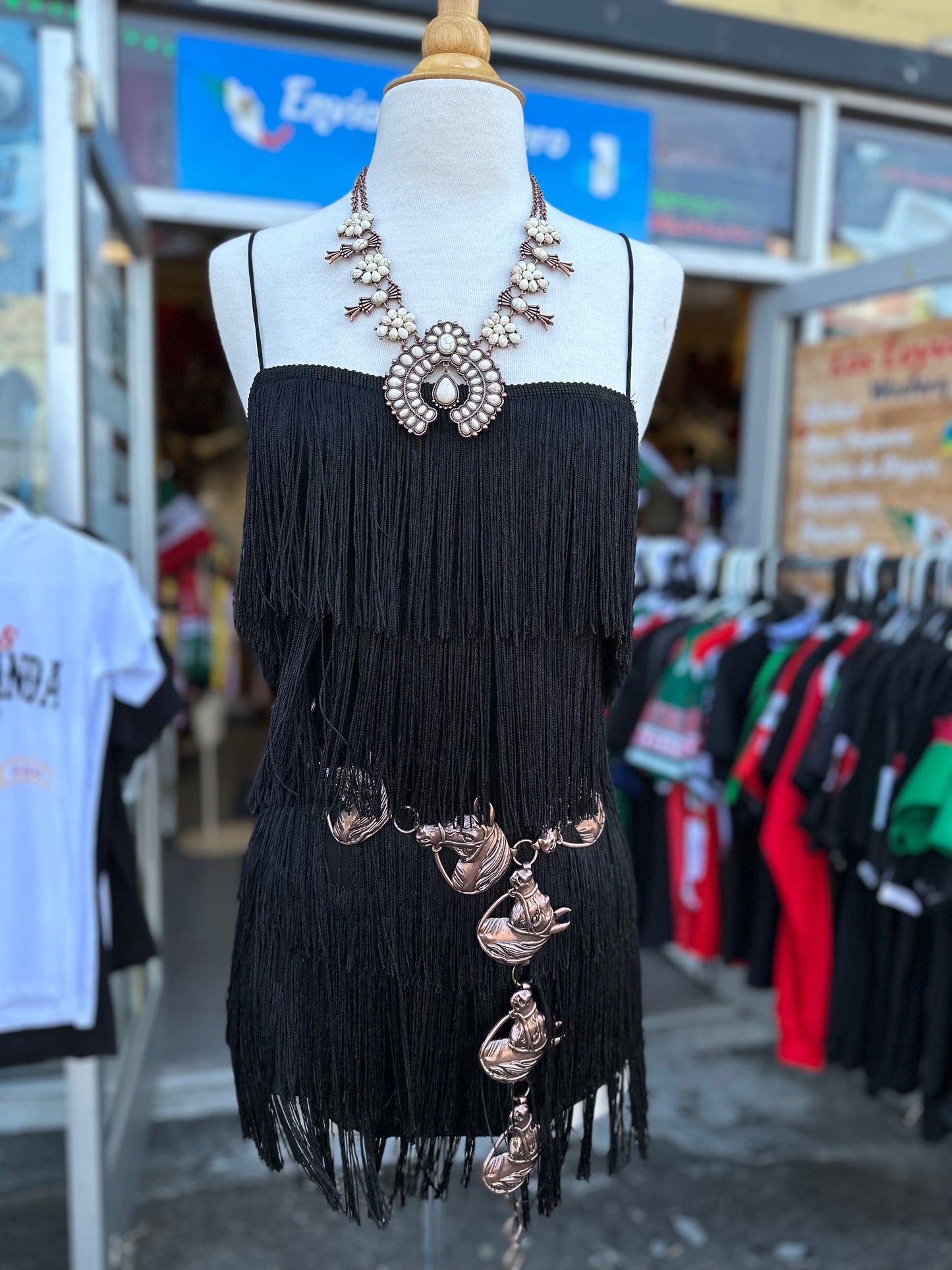 Black Fringe Romper