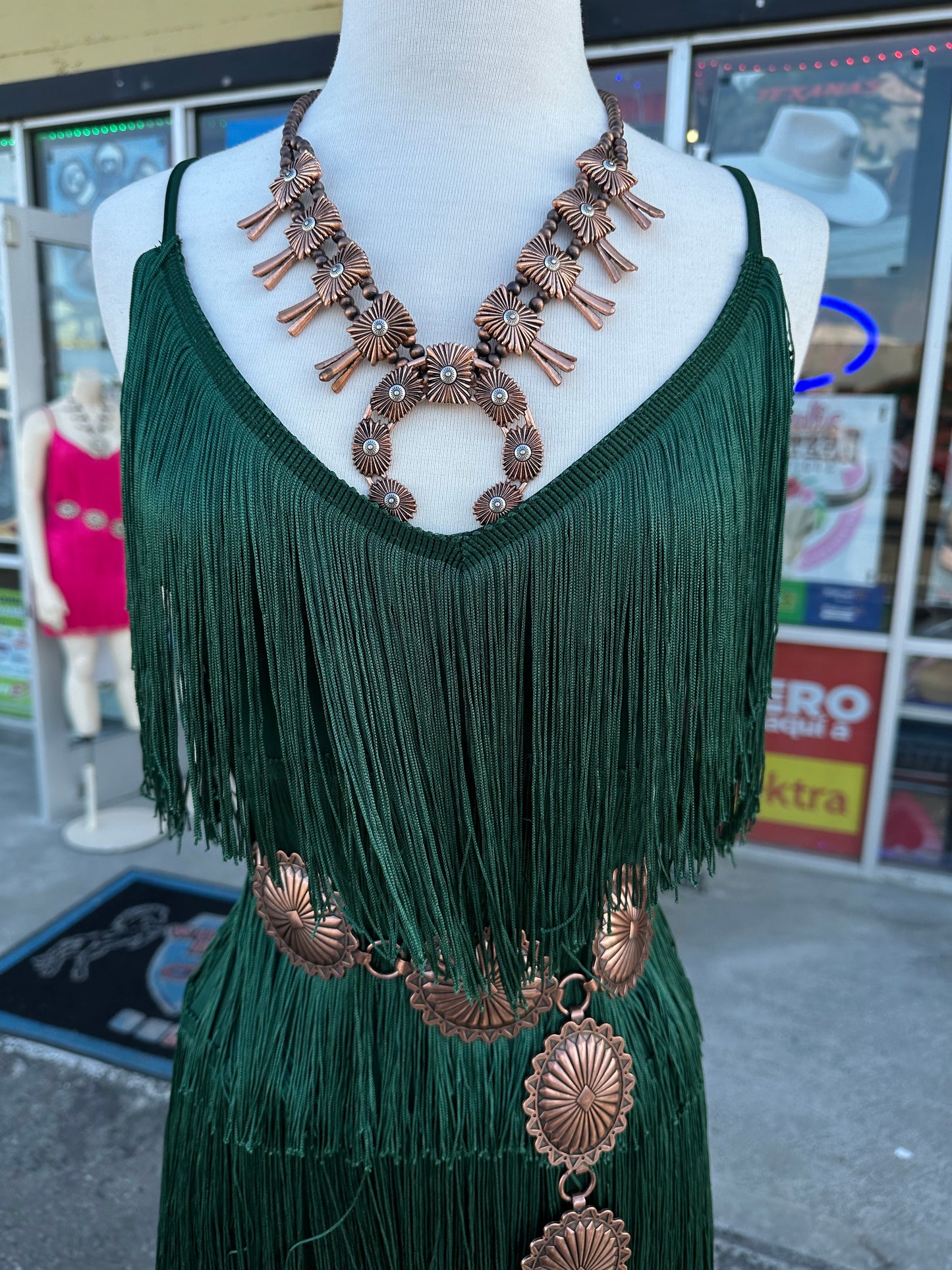 Green Fringe Dress