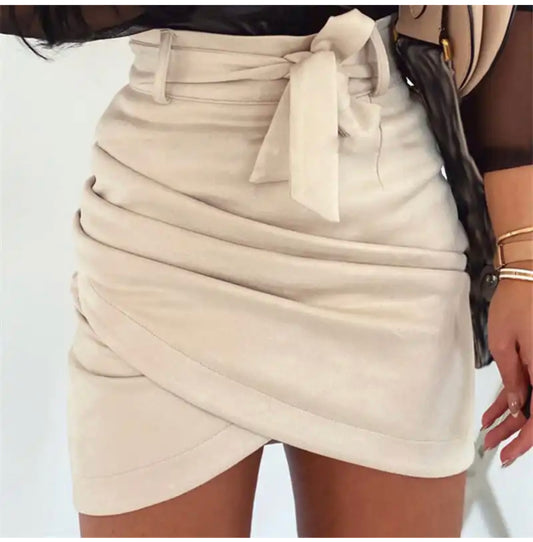 High waist suede skirt (2 colors available)