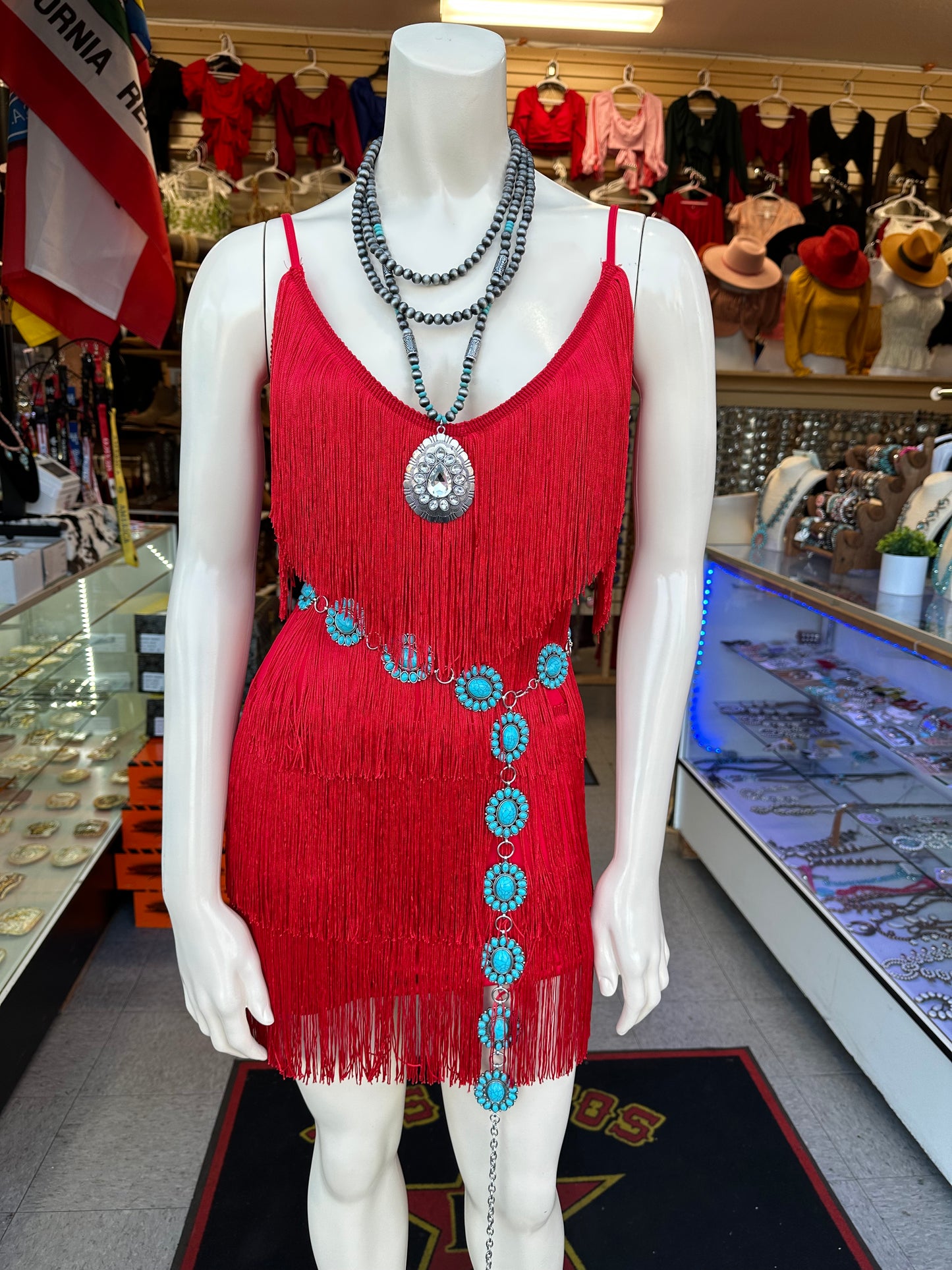Red Fringe Dress