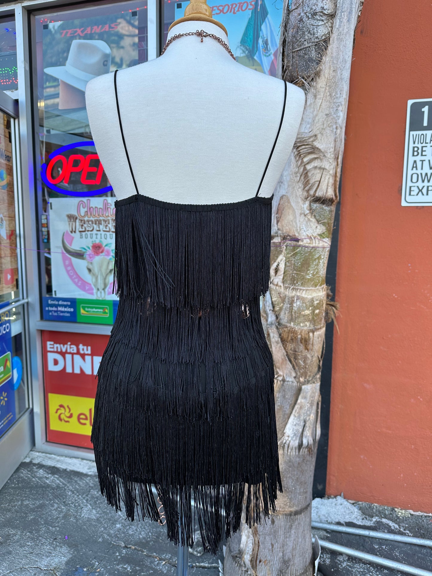 Black Fringe Romper