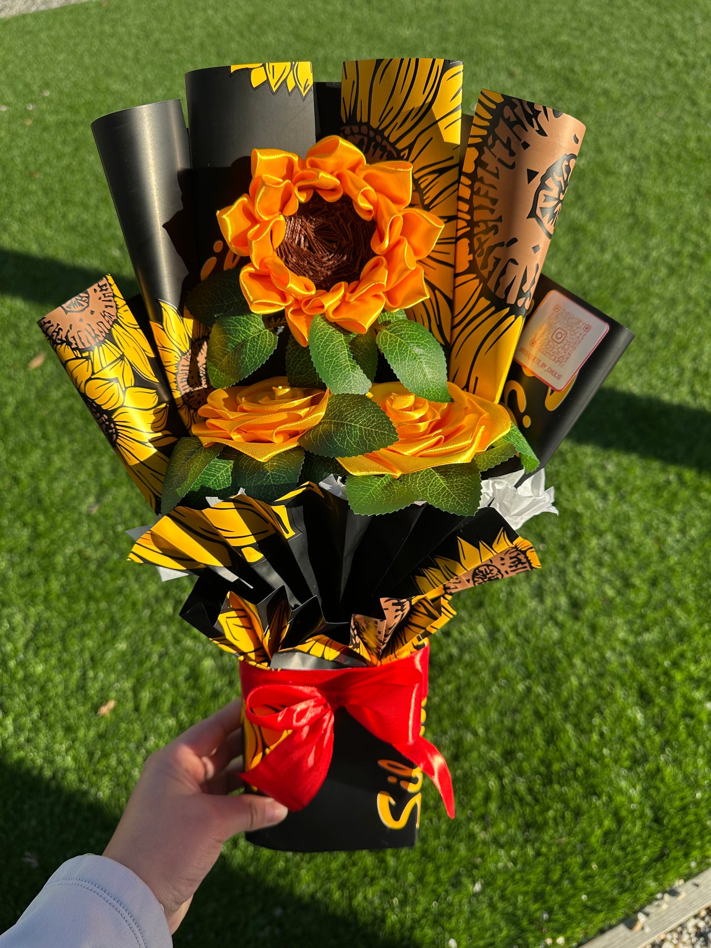 Girasol y rosas 🌻