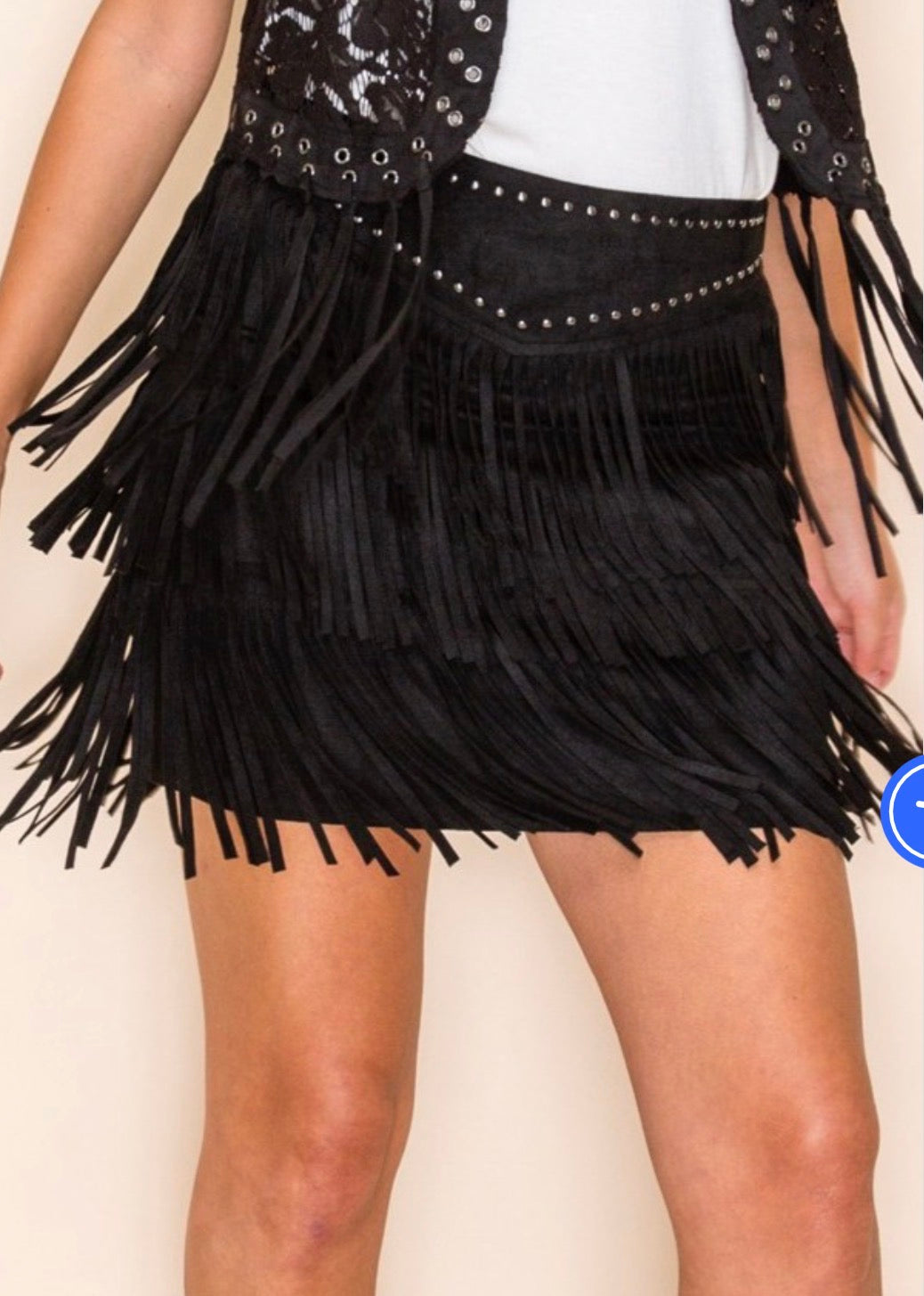 Black fringe skirt