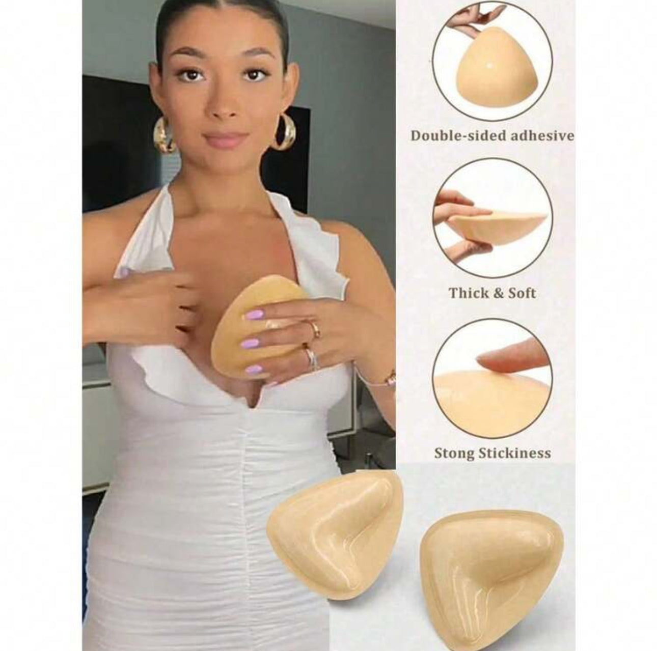 1 pair of double sided self adhesive bra pads