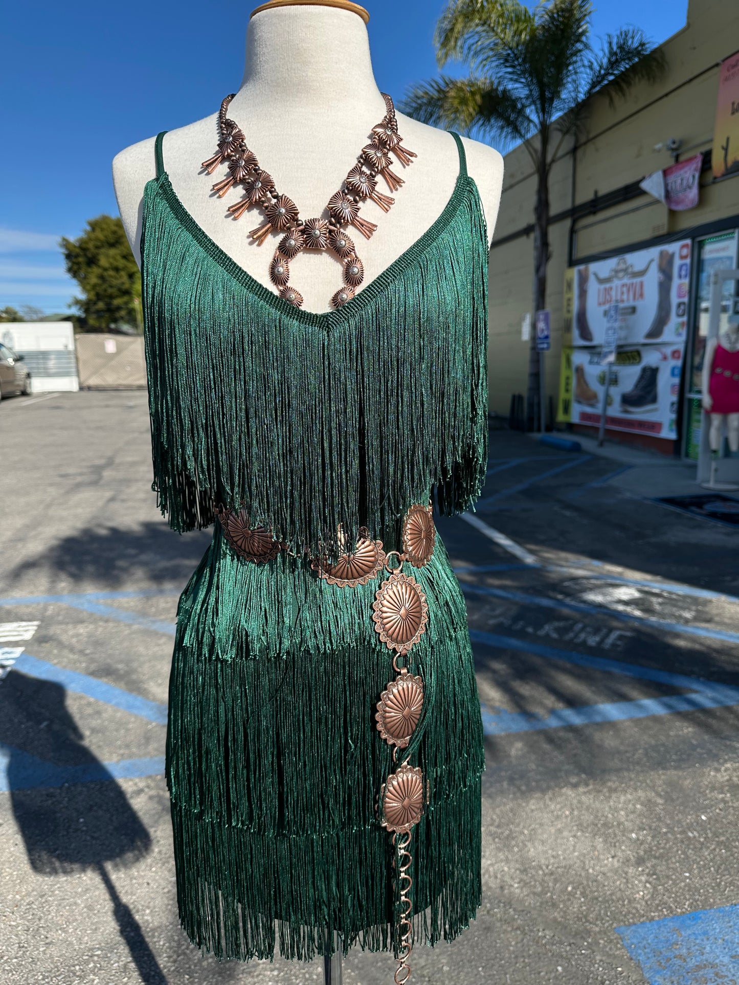 Green Fringe Dress