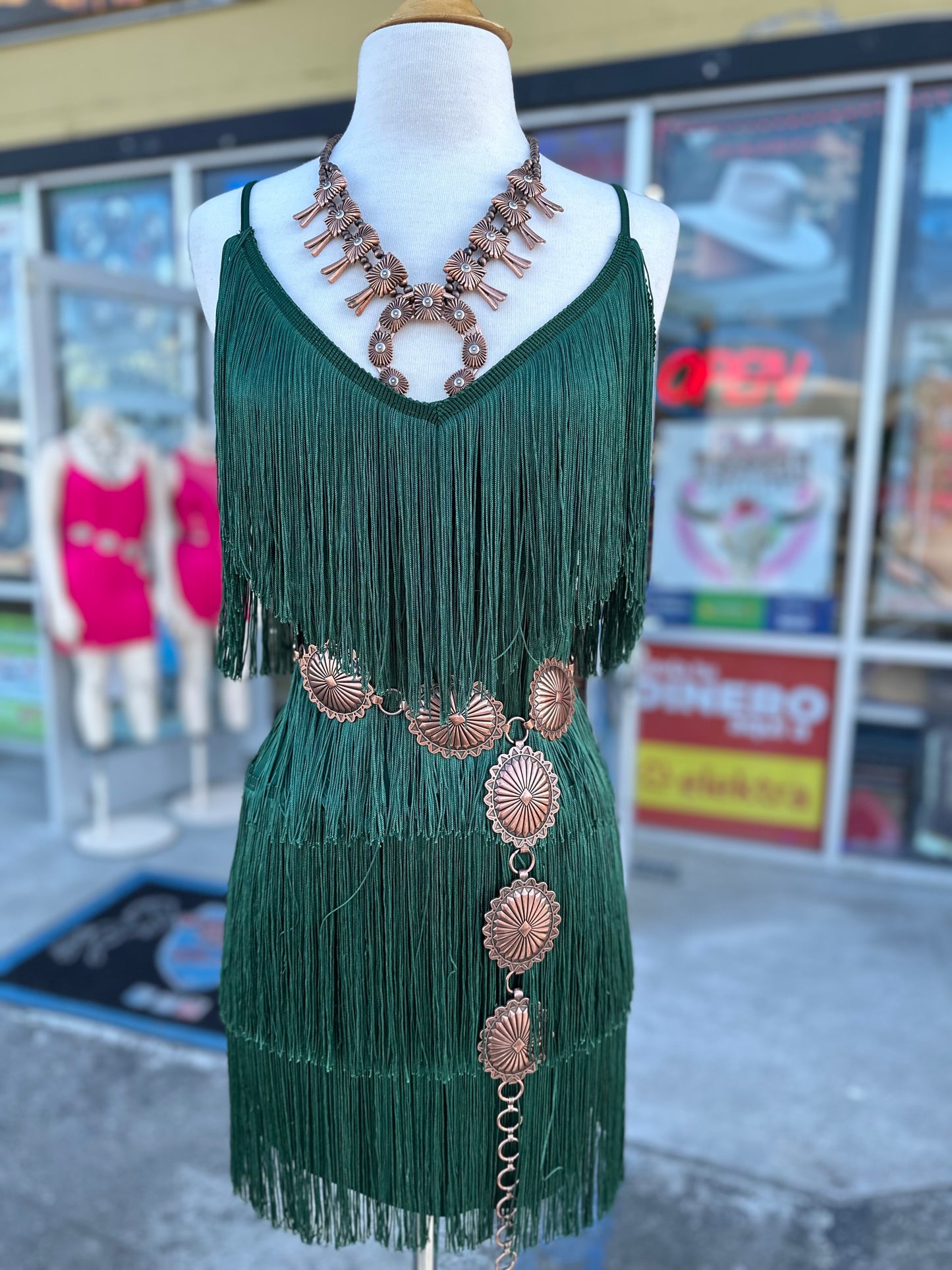 Green Fringe Dress