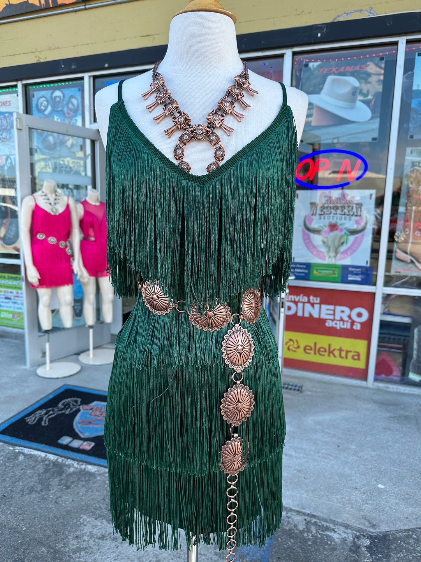 Green Fringe Dress