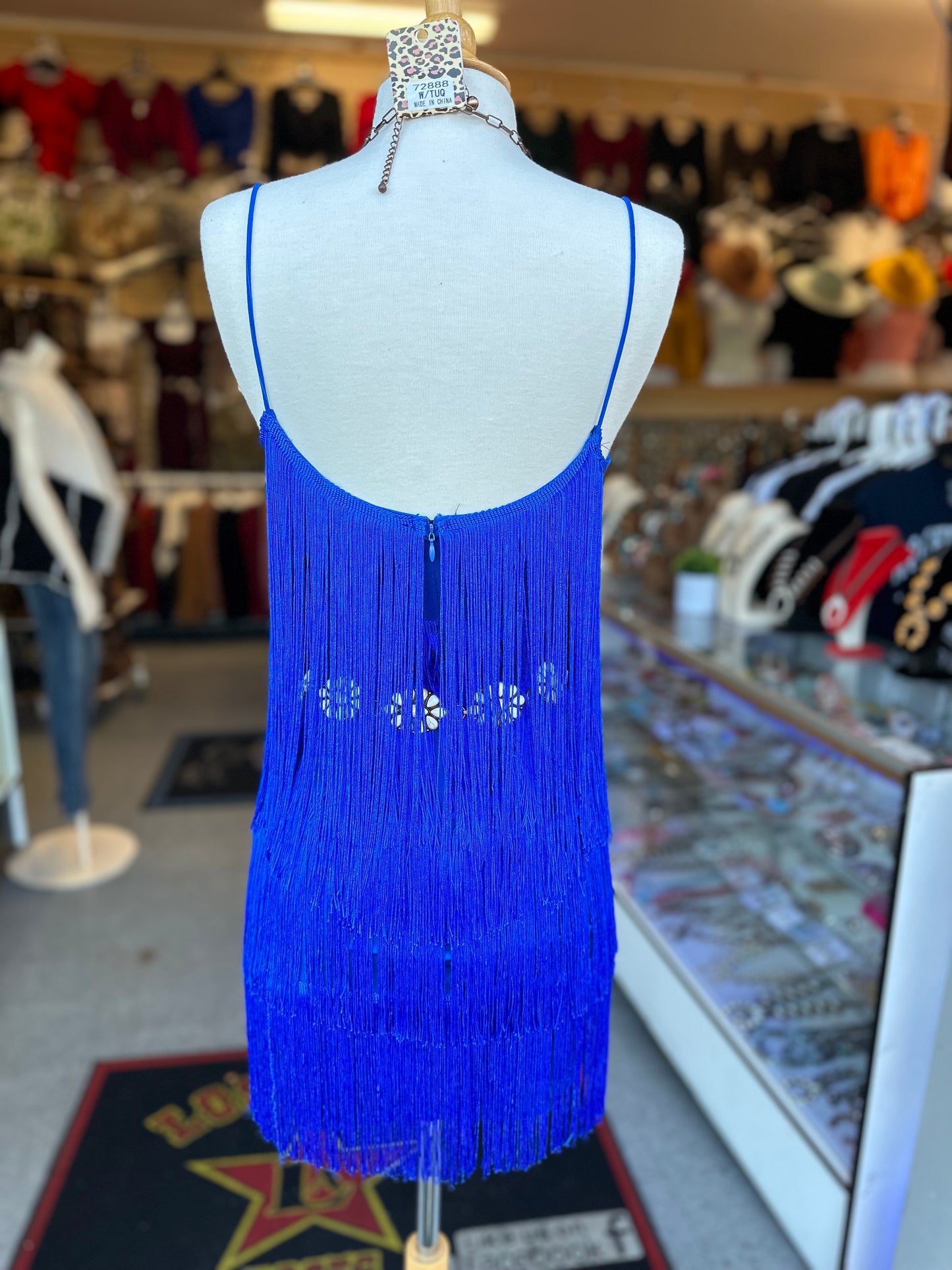 Royal blue fringe Dress