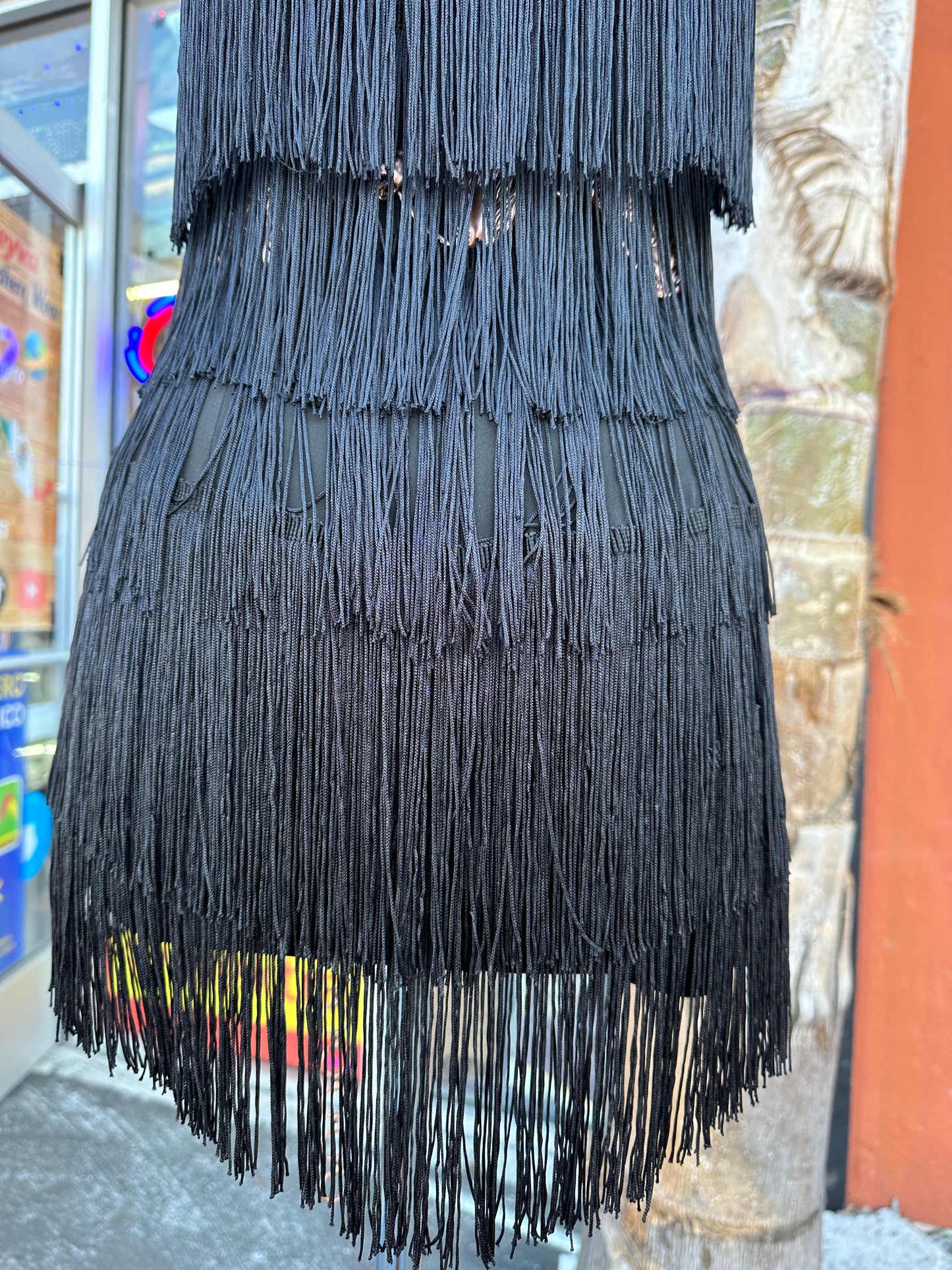 Black Fringe Romper