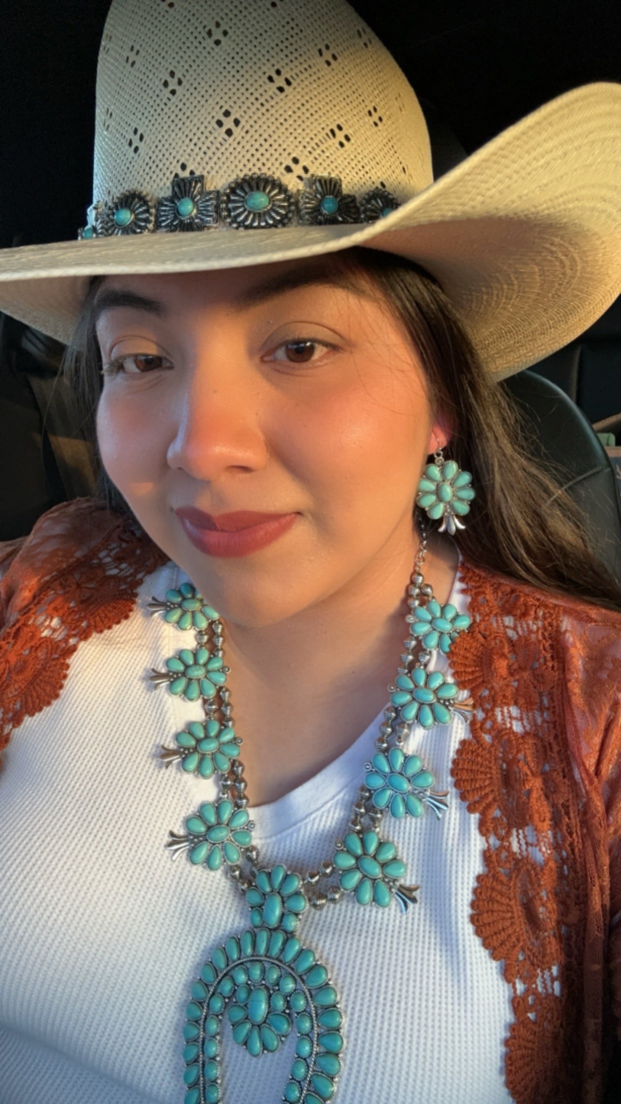 Squash Blossom Necklace and Earrings set