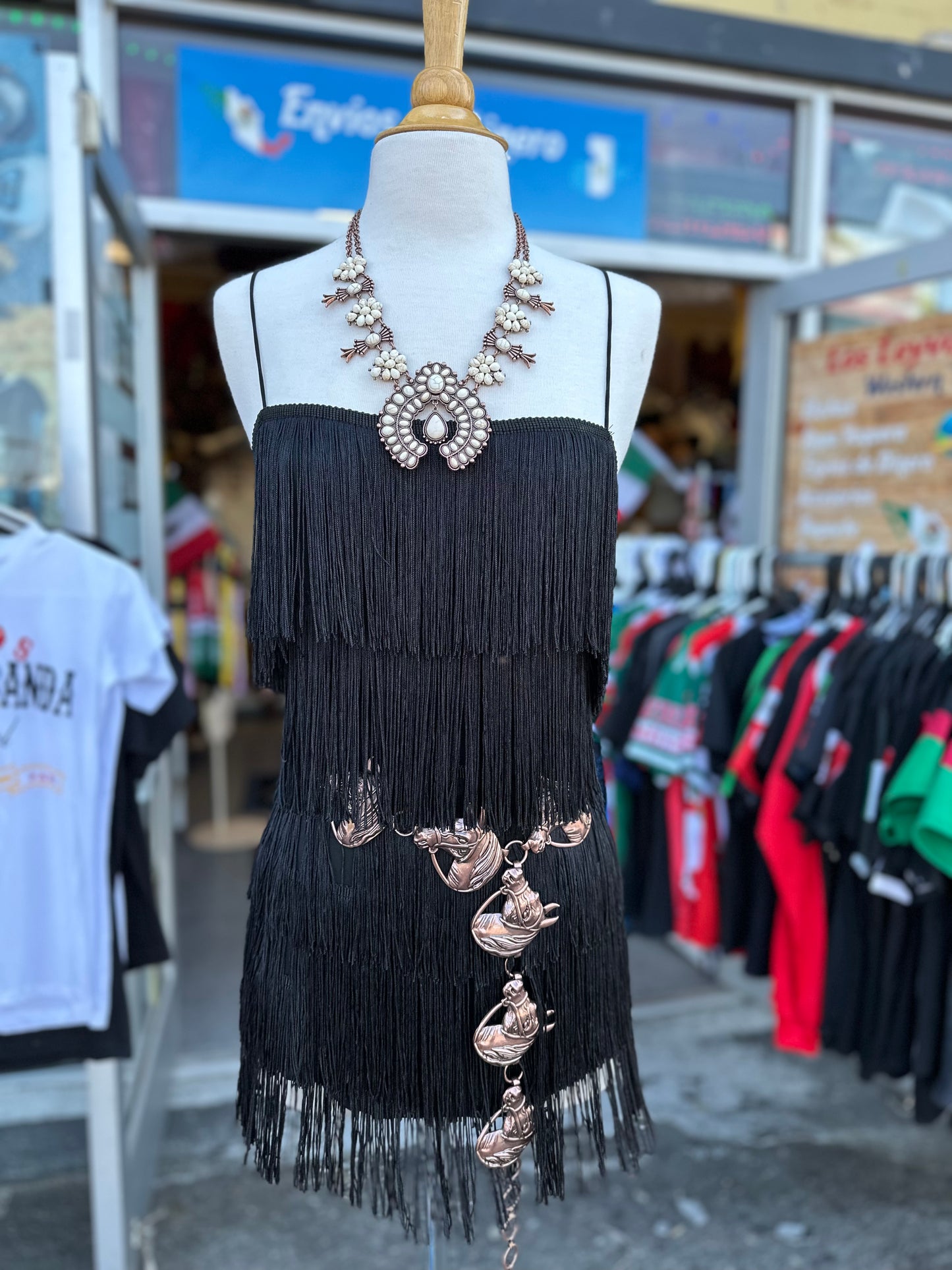 Black Fringe Romper