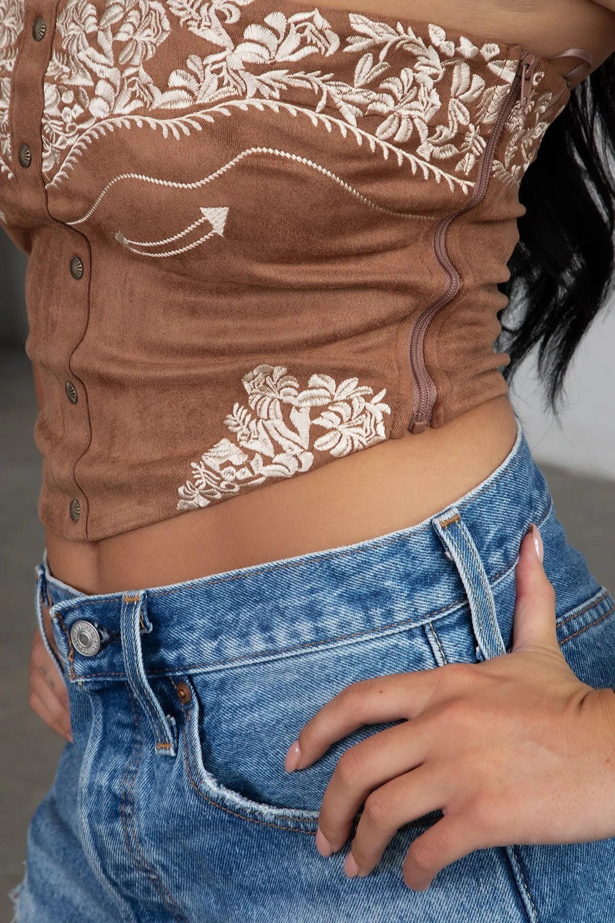 Brown Western Corset Top