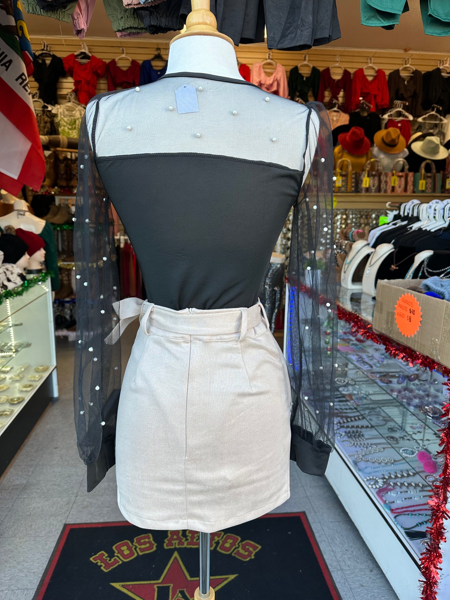 High waist suede skirt (2 colors available)
