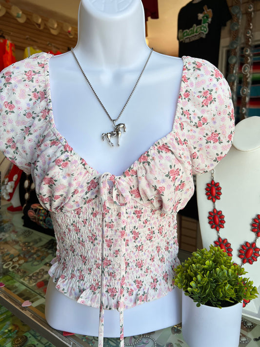 Floral top size large only