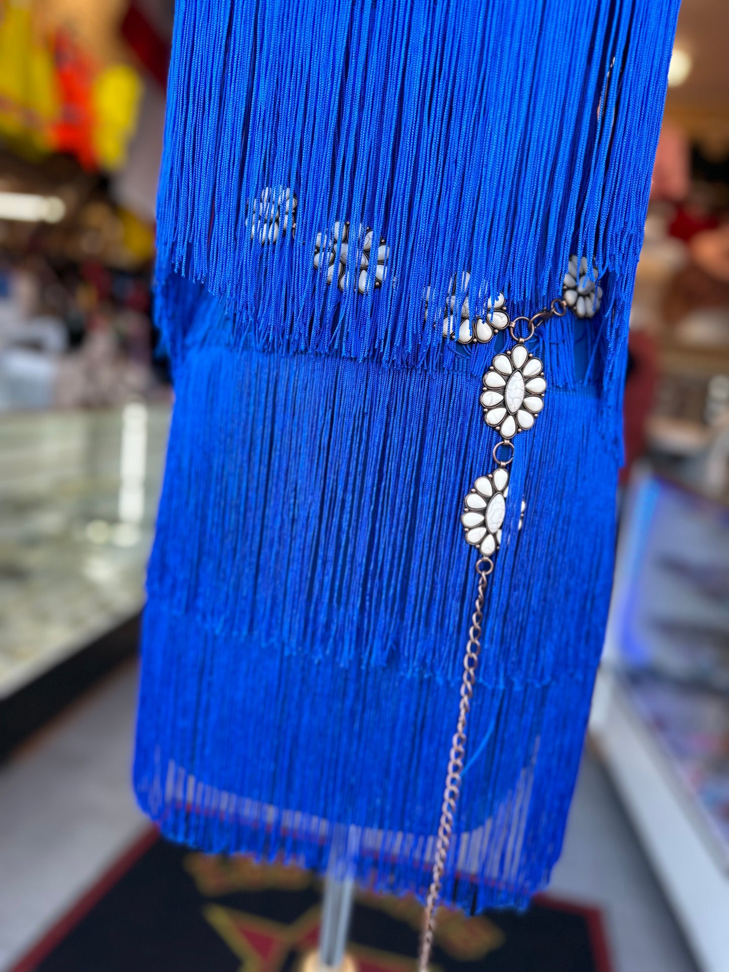 Royal blue fringe Dress