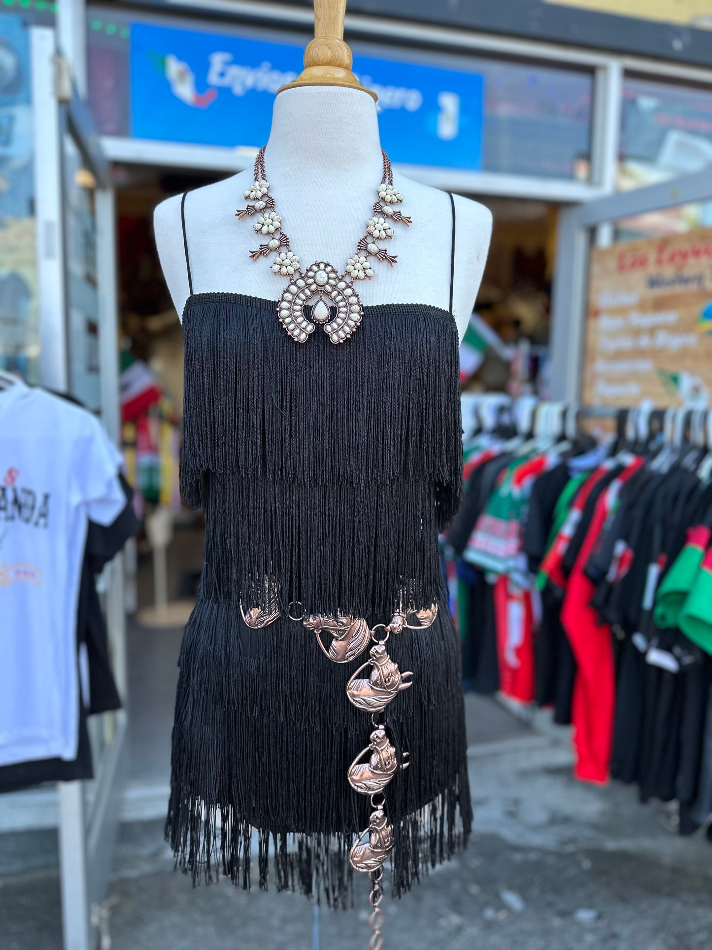 Black Fringe Romper