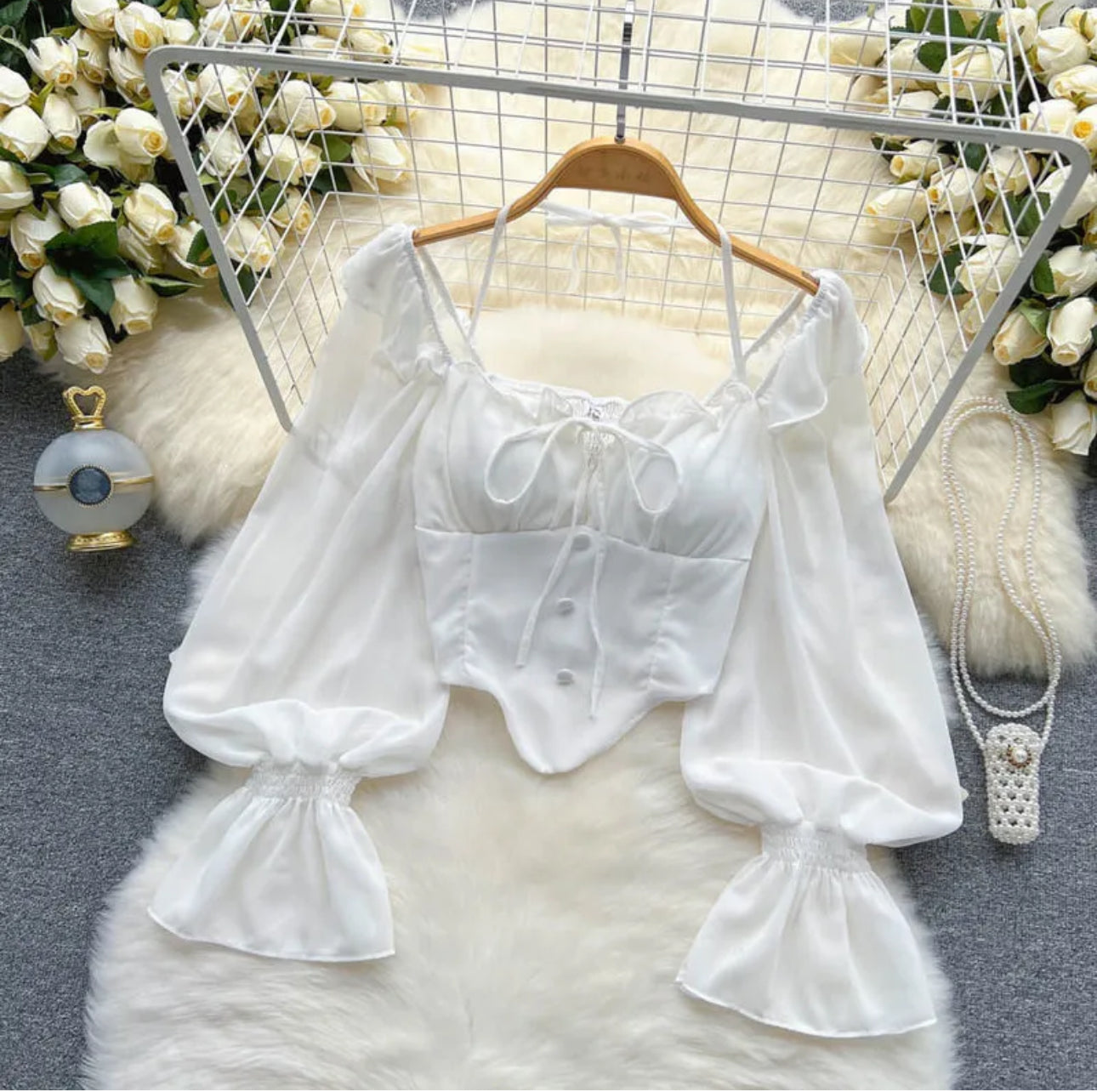 Off shoulder slim fit blouse (3 colors available)